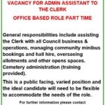 Vacancy for an Admin Assistant to the Clerk