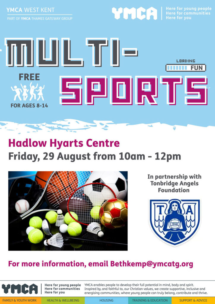 Multi-sports for children at Hyarts Centre Friday 29 August 10am-12pm